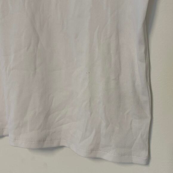 NWT Madewell Re)generative Cotton Ribbed High V-Neck Tank In White Size M - Picture 6 of 7